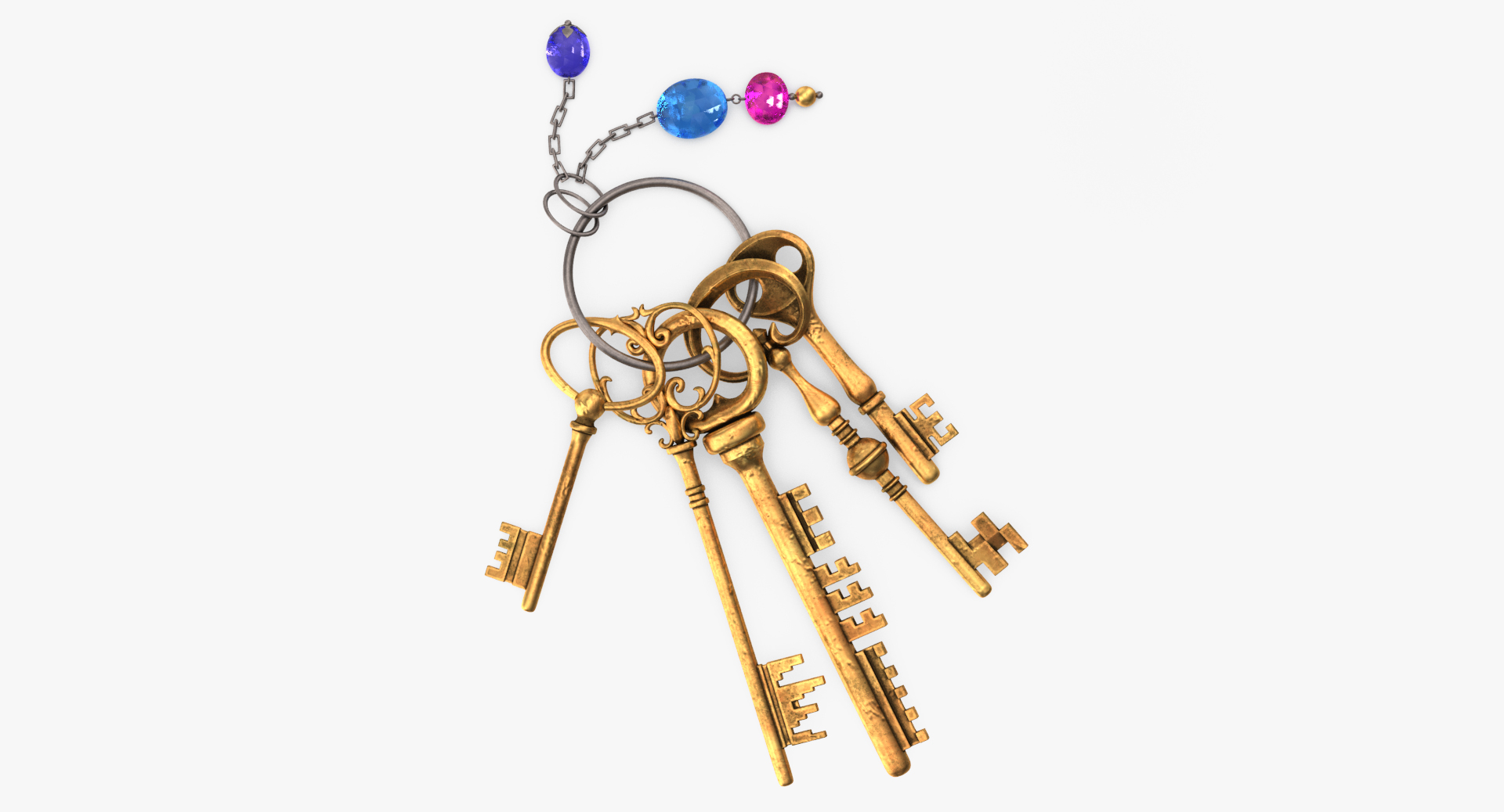Keys keychain 3D model TurboSquid 1176660