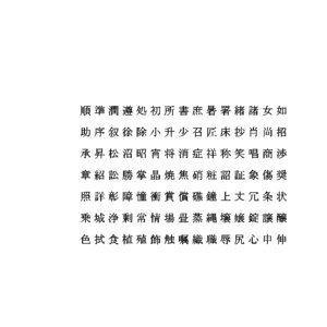 3D model chinese ms pmincho font