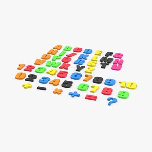 3D model alphabet-fridge-magnets