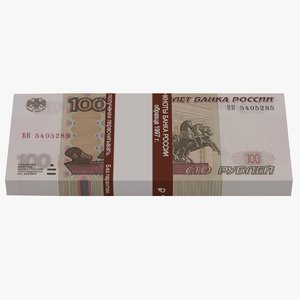3D bank 100 russian roubles model