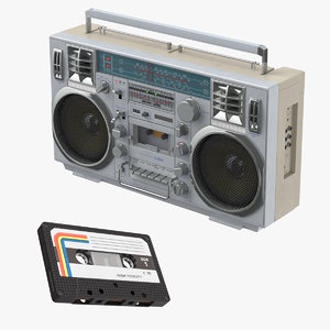 3D boombox cassette model