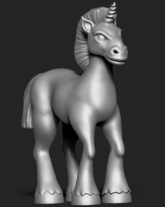 stylized unicorn 3D model
