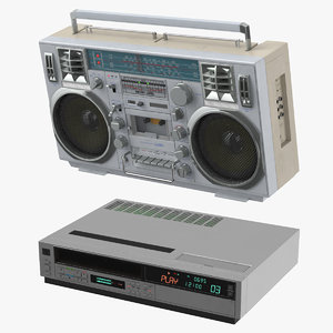 3D boombox vcr player model