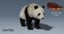 3D giant panda fur rigged