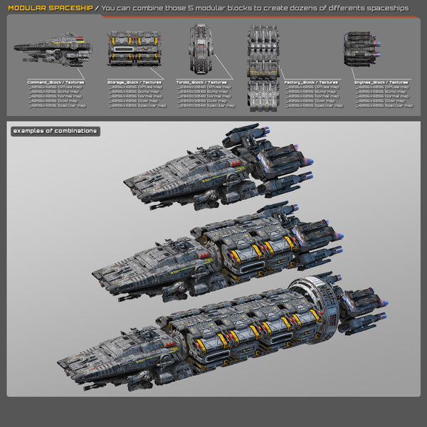 3D modular spaceship - TurboSquid 1178058