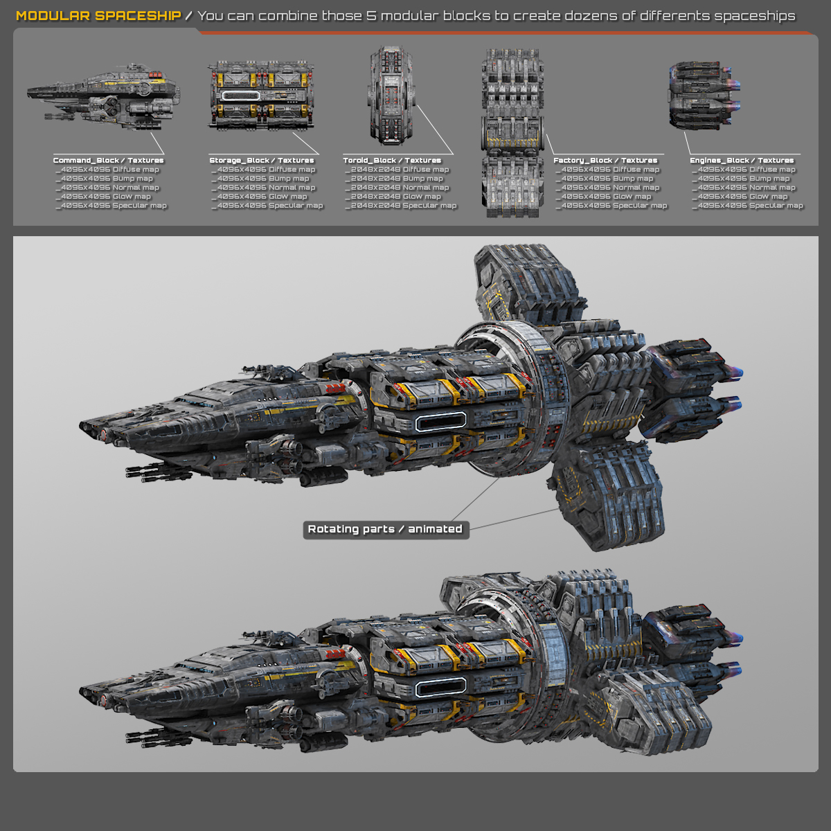 3D modular spaceship - TurboSquid 1178058