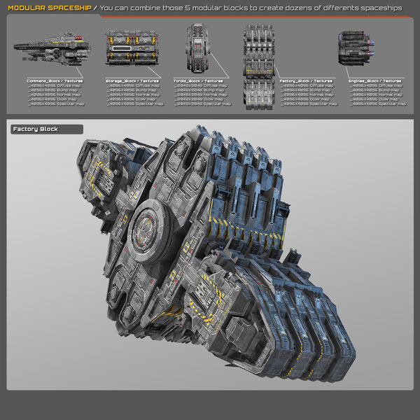 3D modular spaceship - TurboSquid 1178058