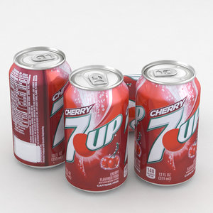 3D beverage 7up cherry model