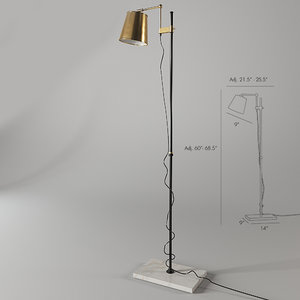 arteriors watson floor lamp 3D model