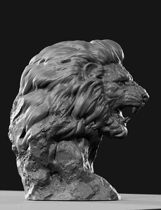 lion bust 3D model