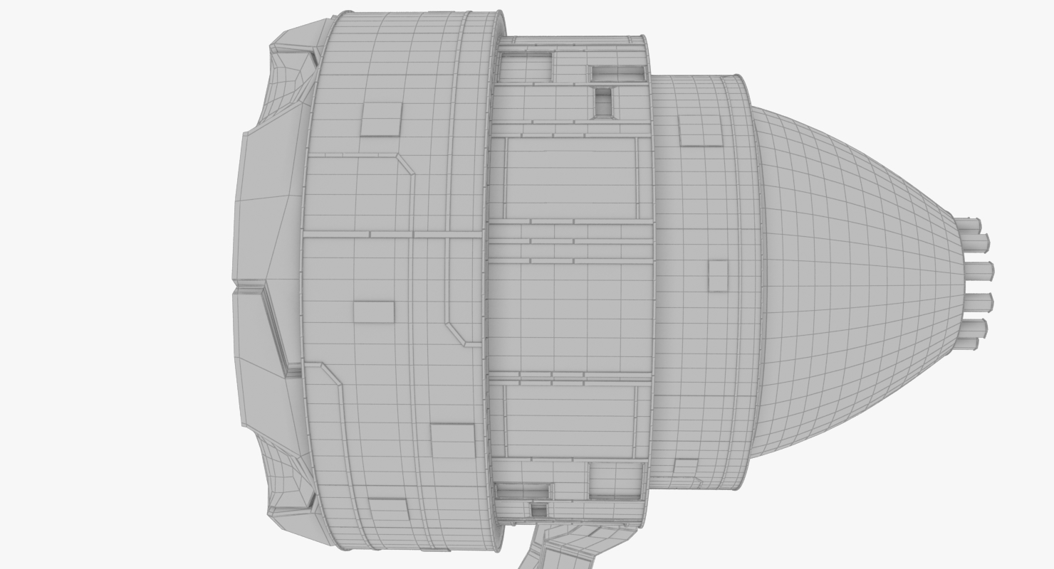 程式化的太空飞船发动机3d模型