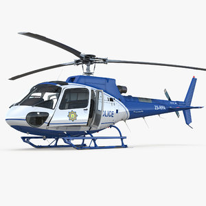 3D police helicopter eurocopter as-350 model