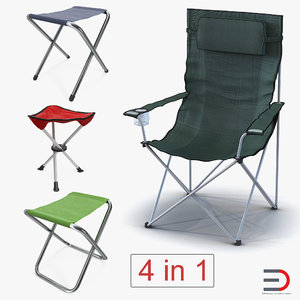 3D outdoor folding chairs