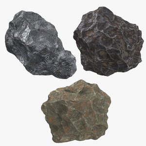 3D 3 meteorites model