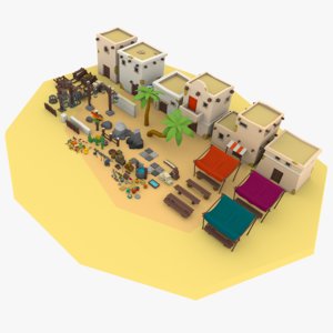 3D model desert city
