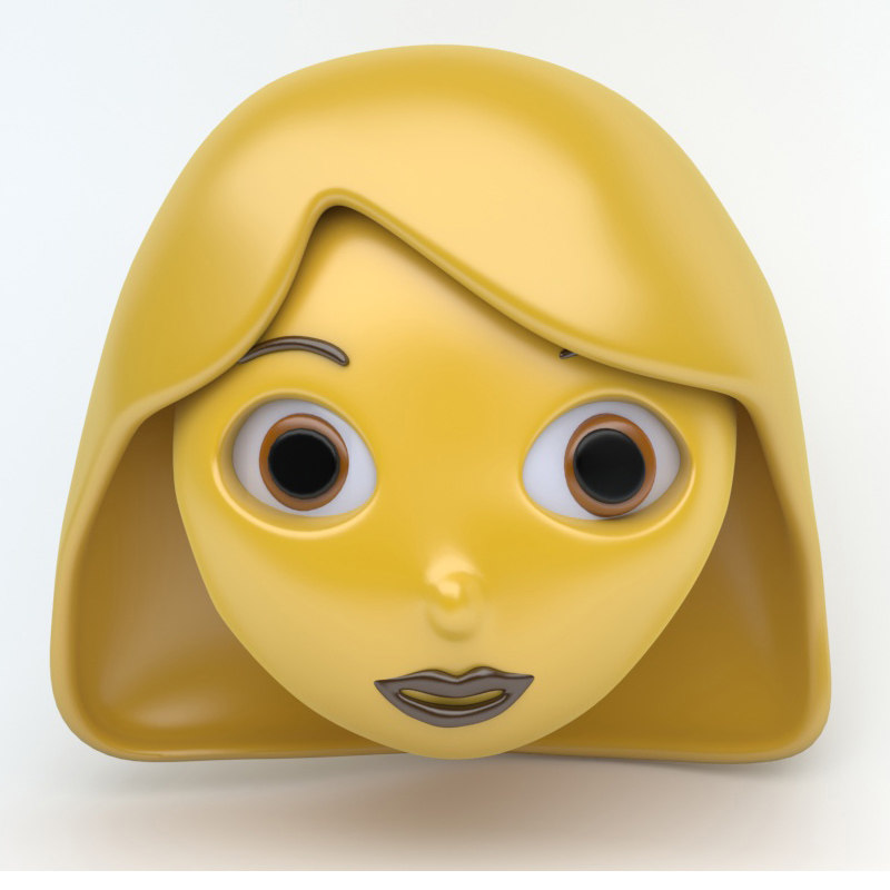 Woman emoji face 3D model - TurboSquid 1179328