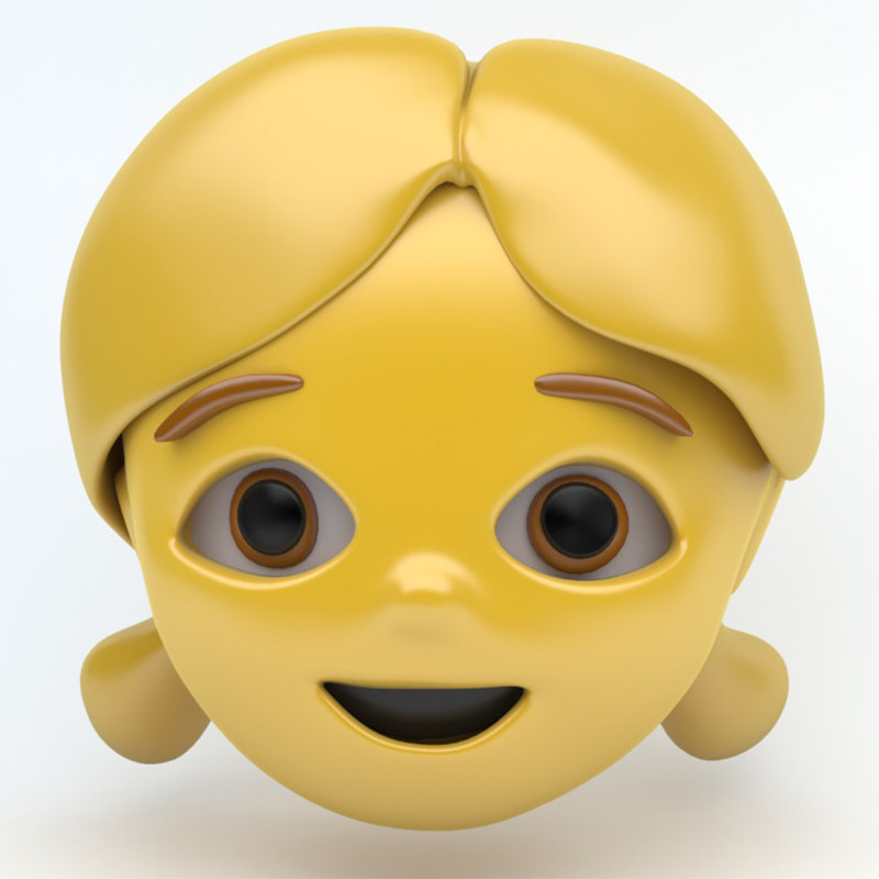 girl表情符号脸3d模型