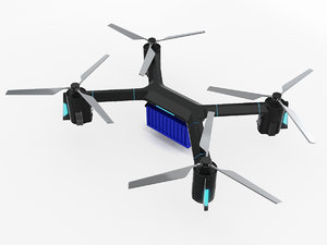 3D heavy cargo quadrocopter model