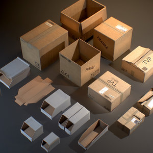 3D cardboard boxes - ready