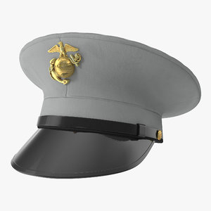 usmc marine officer hat 3D model