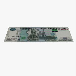 1000 roubles russian banknote 3D