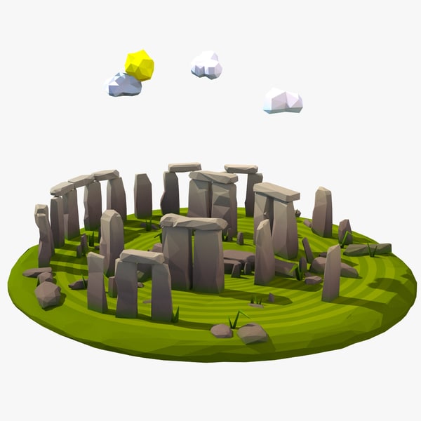 cartoon stonehenge circle model