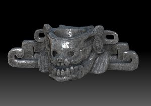 3D model skull mayan art