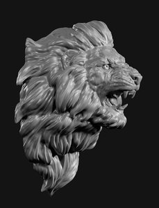 lion head face 3D