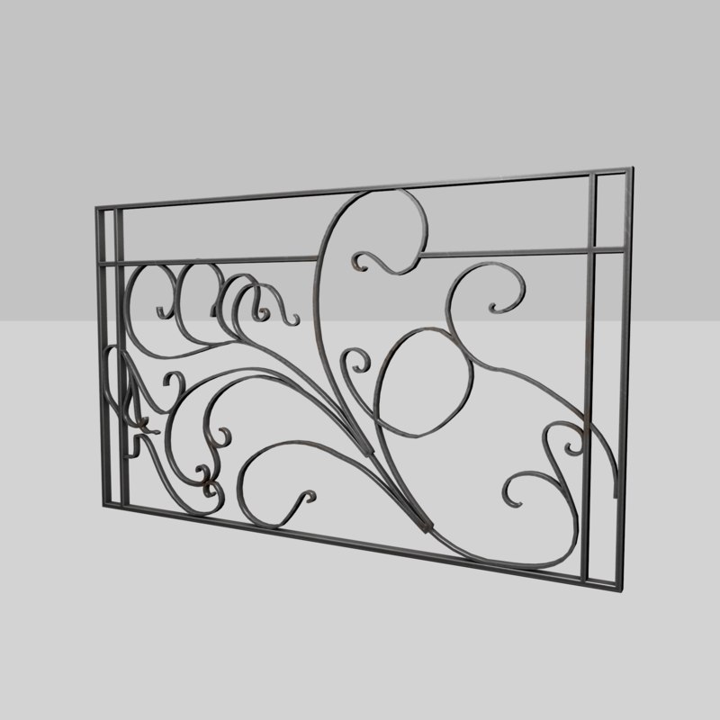 Art nouveau railing 3D model - TurboSquid 1180006