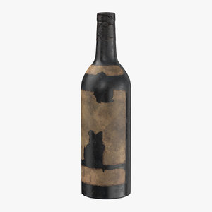 3D old bottle alcohol 05