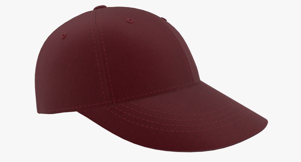 dark red baseball cap