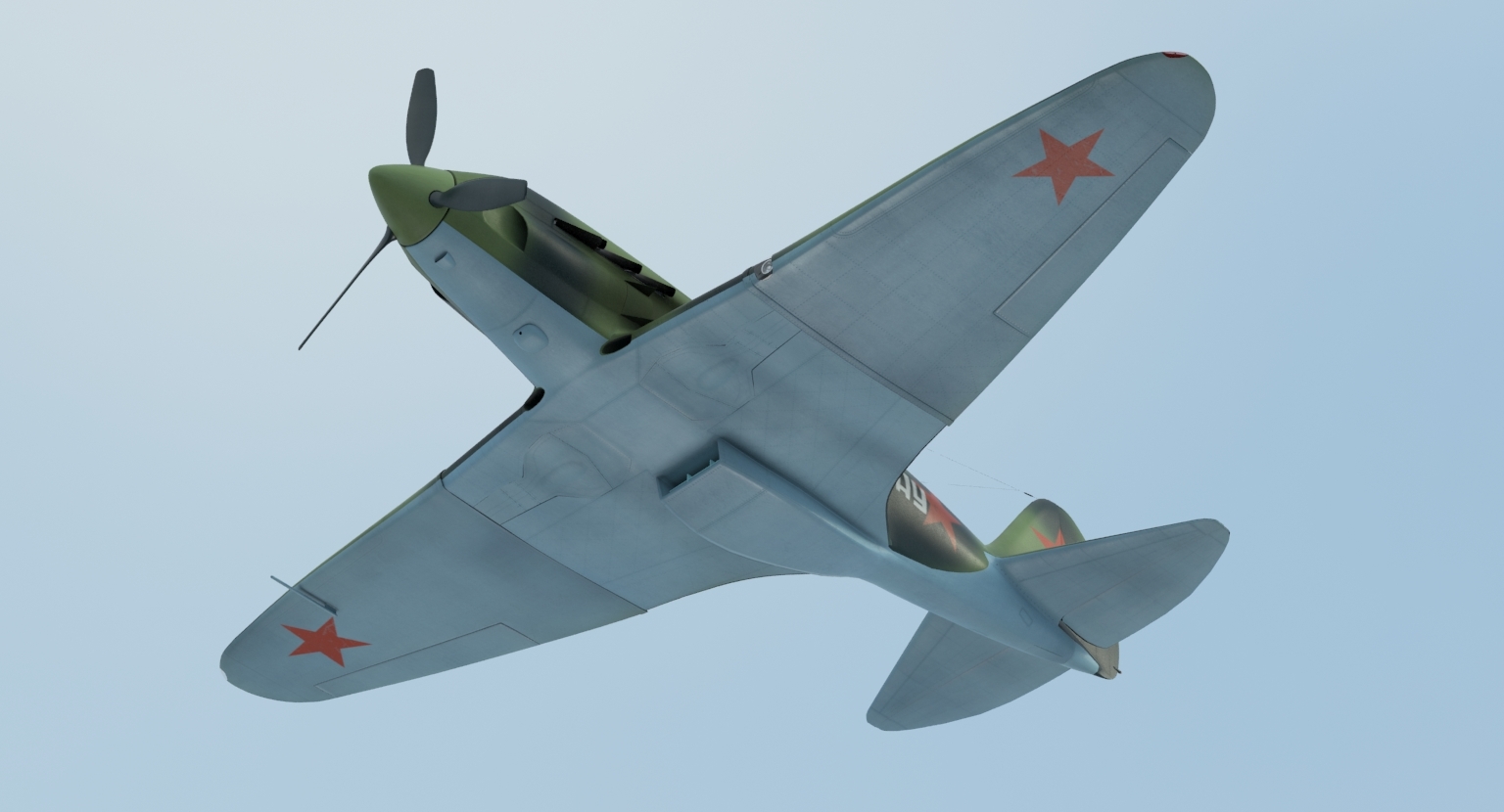 苏联战斗机和拦截器mig-3第二次世界大战 - 与飞行员3d模型