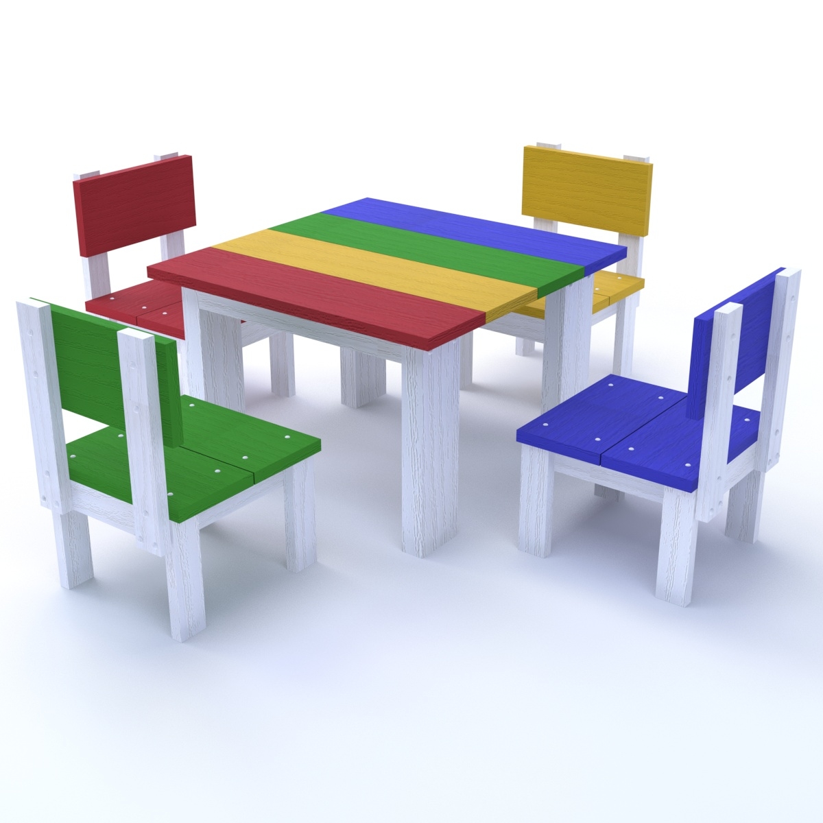 Table Chairs Children 3d Model Turbosquid 1180825