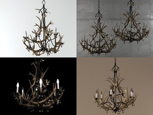 3D 6 light chandelier