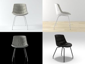 3D flow chair 4 legs model