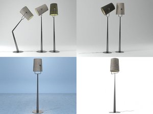 fork floor lamp 3D model