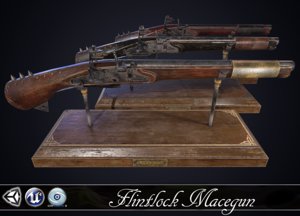 macegun - flintlock pistol 3D model