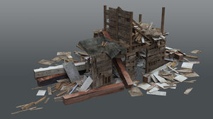 3D demolished building debris