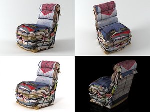 3D model rag chair