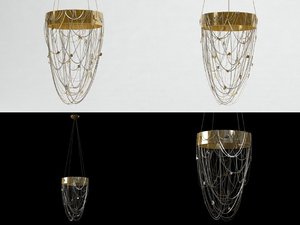 3D golden safari chandelier model