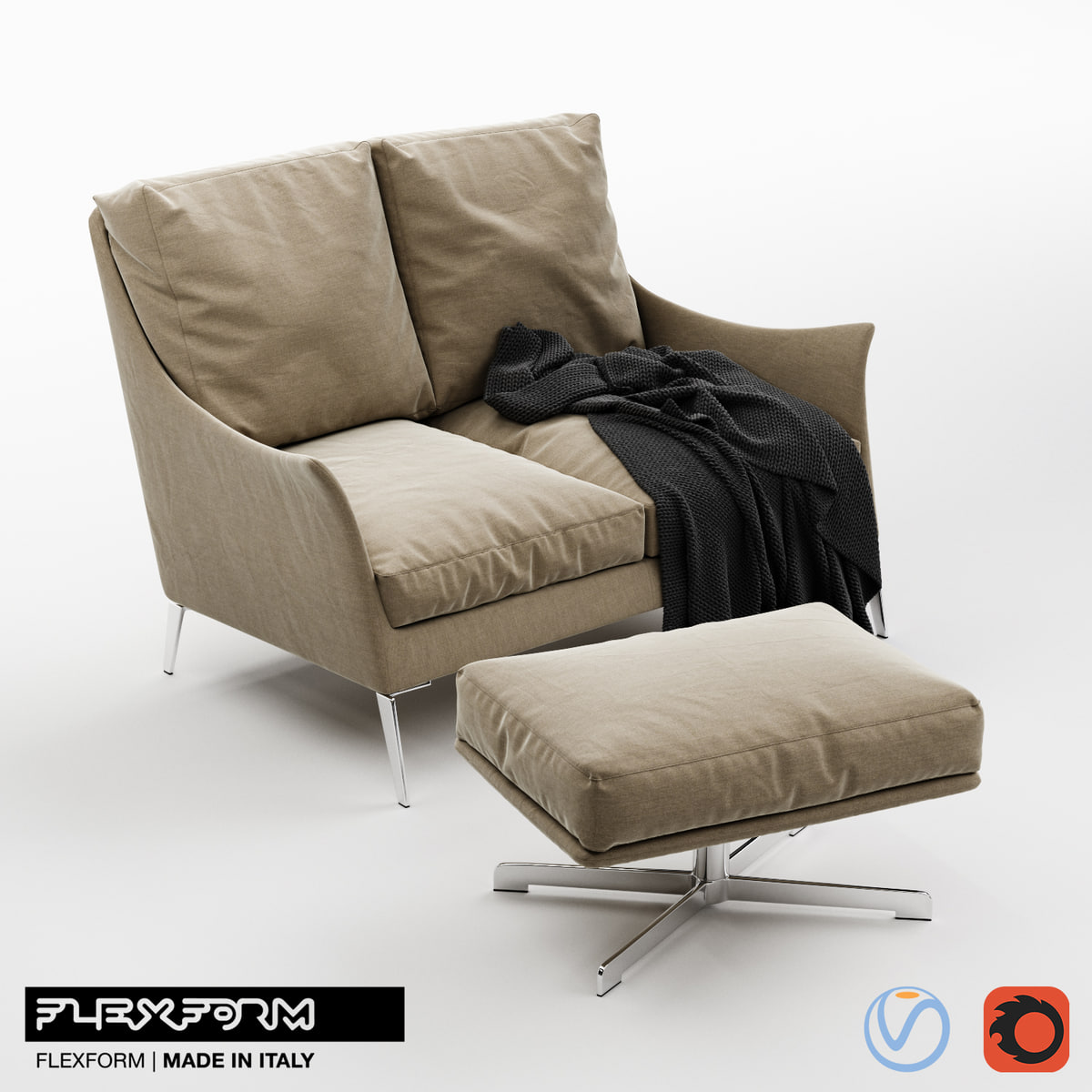 Flexform Boss Sofa Pouf