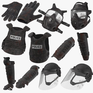 3D bloody police riot gear