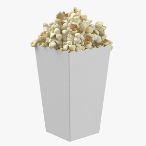 movie popcorn box standing 3D
