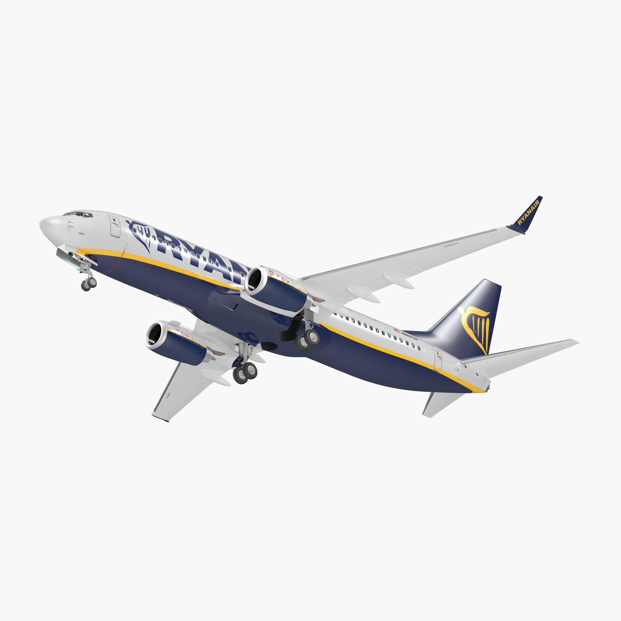 Modello 3d Boeing 737 800 Con Interni Ryanair Rigged Turbosquid