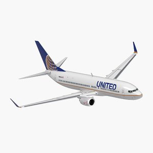 boeing 737-800 interior united airlines 3D model