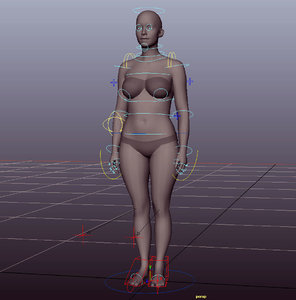 woman rig 3D model