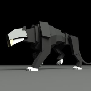 boxy saber tooth tiger 3D model