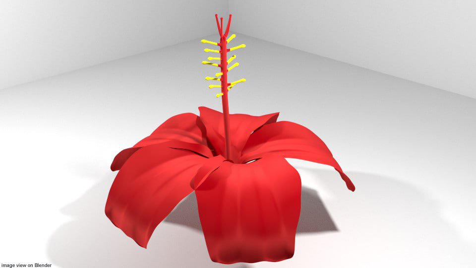 3D flower hibiscus - TurboSquid 1182403