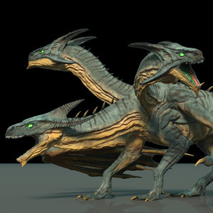 3D three-headed dragon
