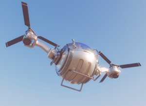 futuristic cargo drone modelled model